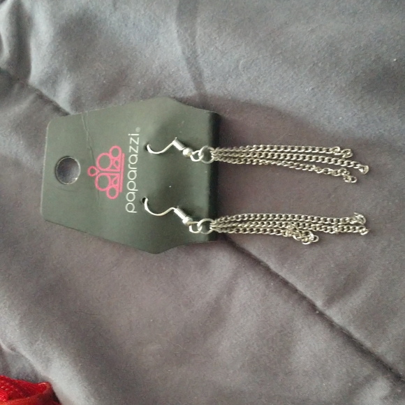 Paparazzi Silver-tone Chain Earrings - Picture 4 of 4